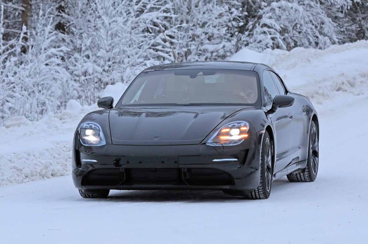 Porsche Taycan spies winter testing