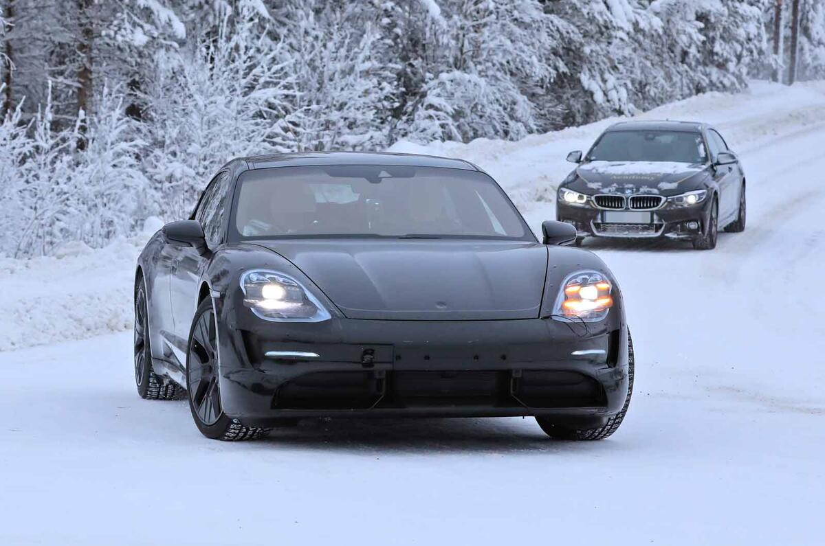 Porsche Taycan spies winter testing