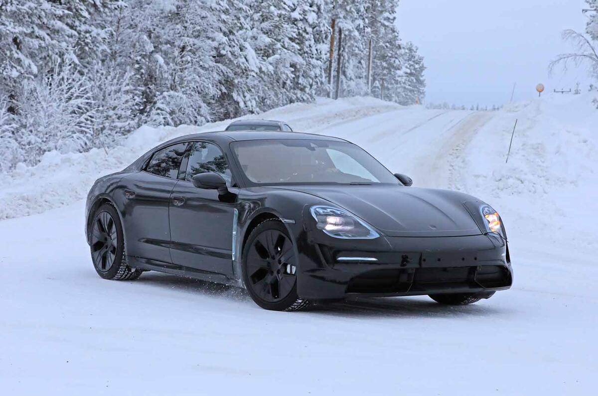 Porsche Taycan spies winter testing