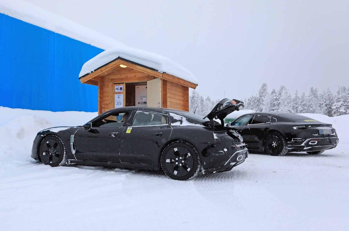 Porsche Taycan spies winter testing