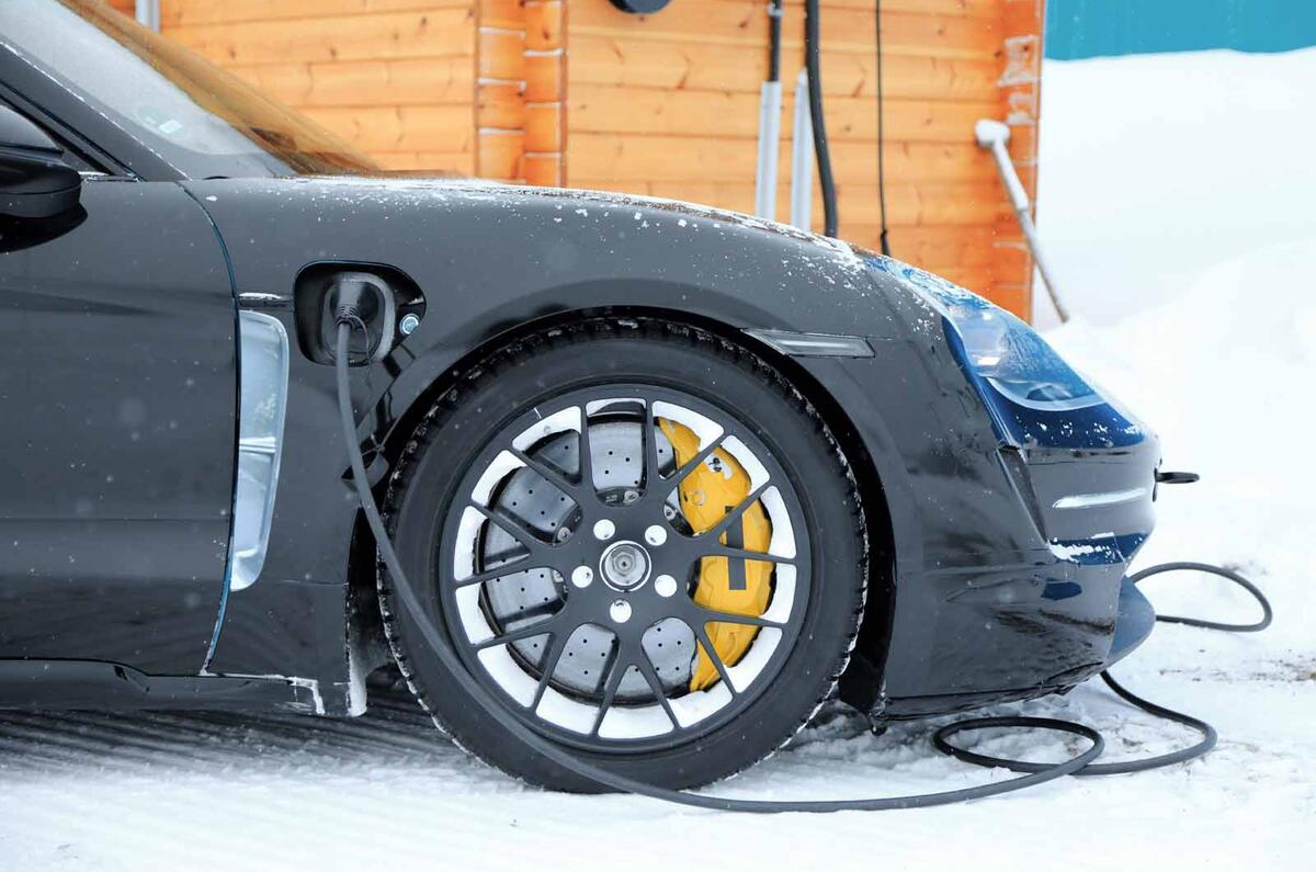 Porsche Taycan spies winter testing
