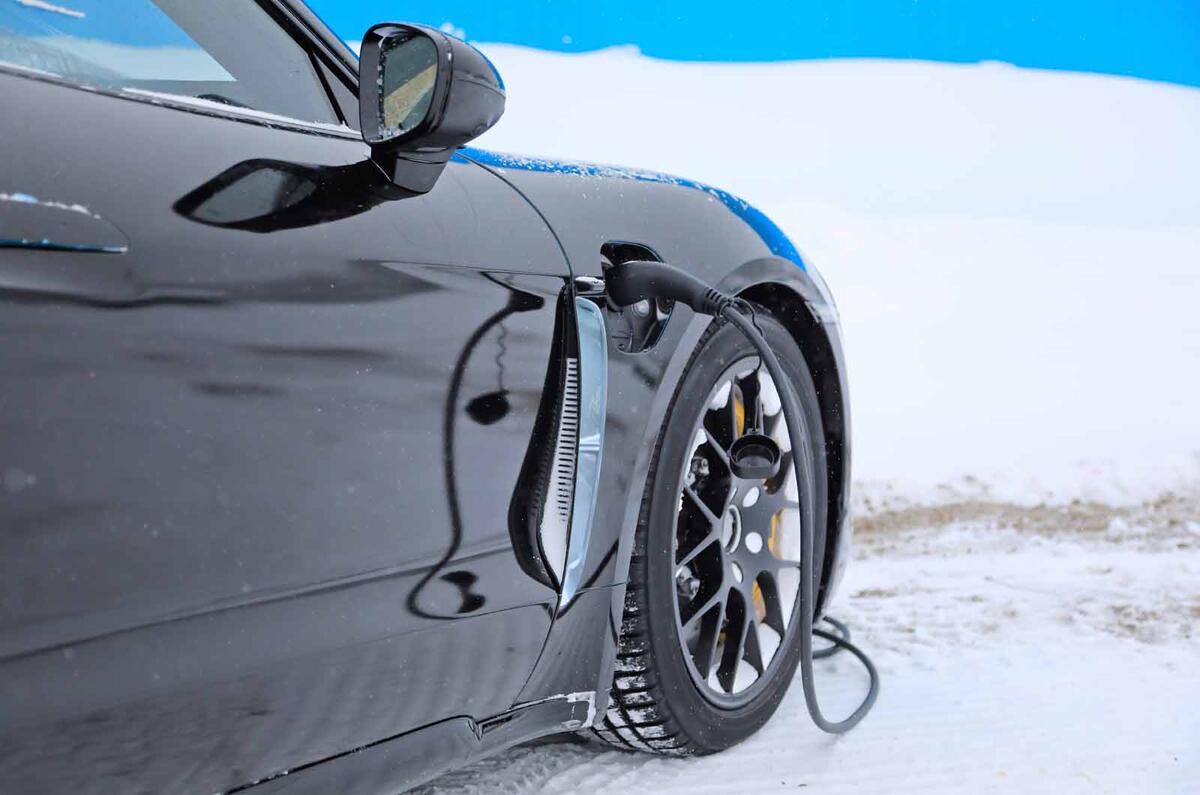 Porsche Taycan spies winter testing