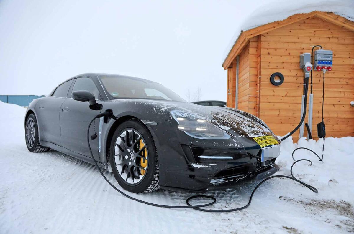 Porsche Taycan spies winter testing