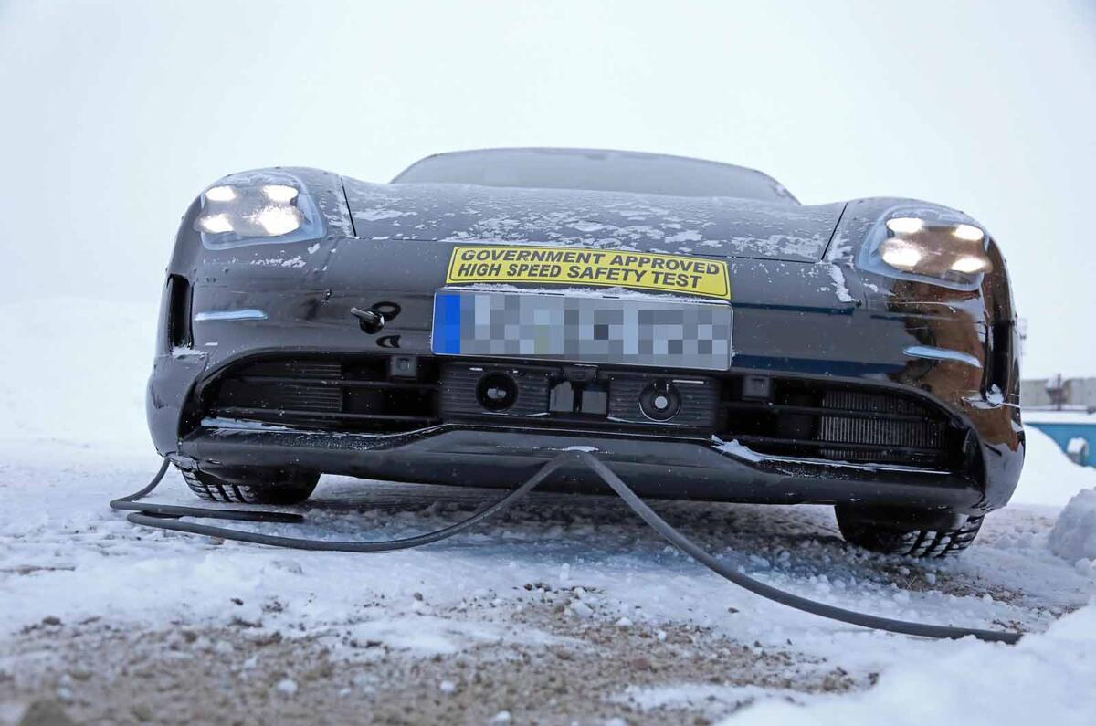 Porsche Taycan spies winter testing