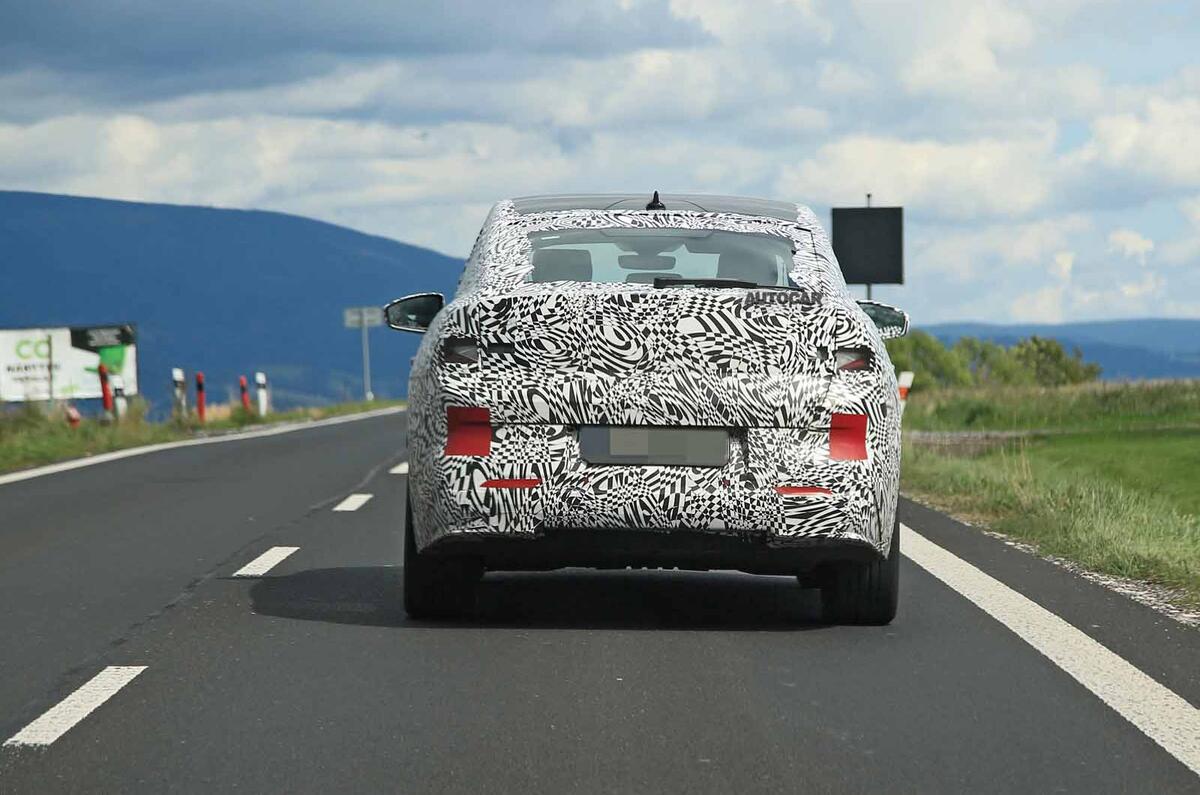 Skoda Enyaq iV coupe rear driving Skoda Enyaq iV coupe rear driving