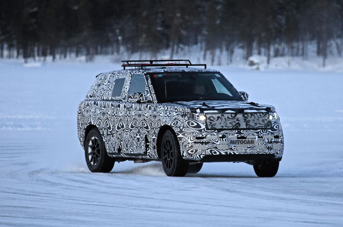 2022 Range Rover Sport drifting on a frozen lake