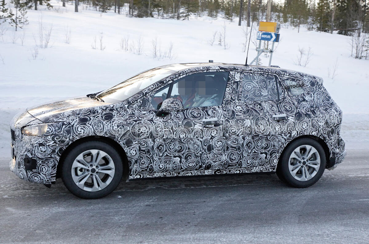2020 BMW 2 Series Active Tourer prototype - side 2020 BMW 2 Series Active Tourer prototype - side