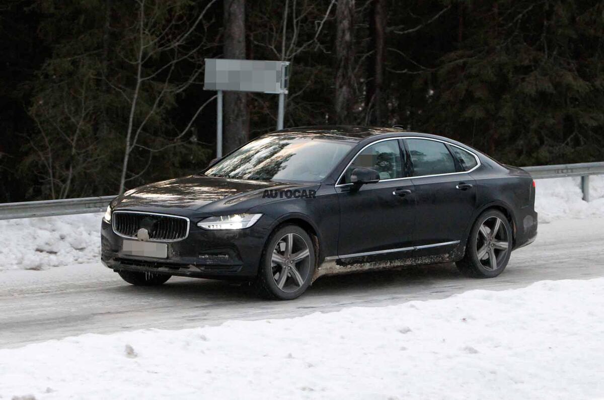 Volvo S90 facelift spyshots front side