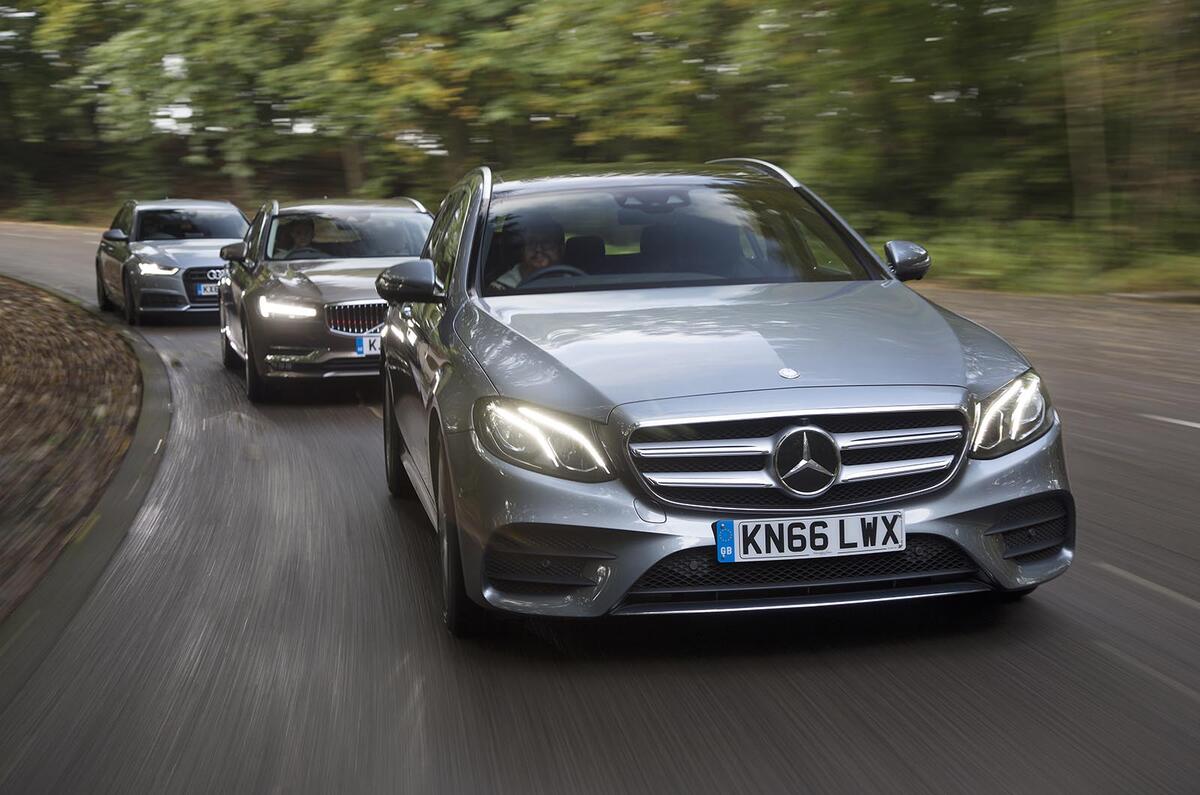 Mercedes-Benz E-Class Estate vs Volvo V90 vs Audi A6 Avant - group test