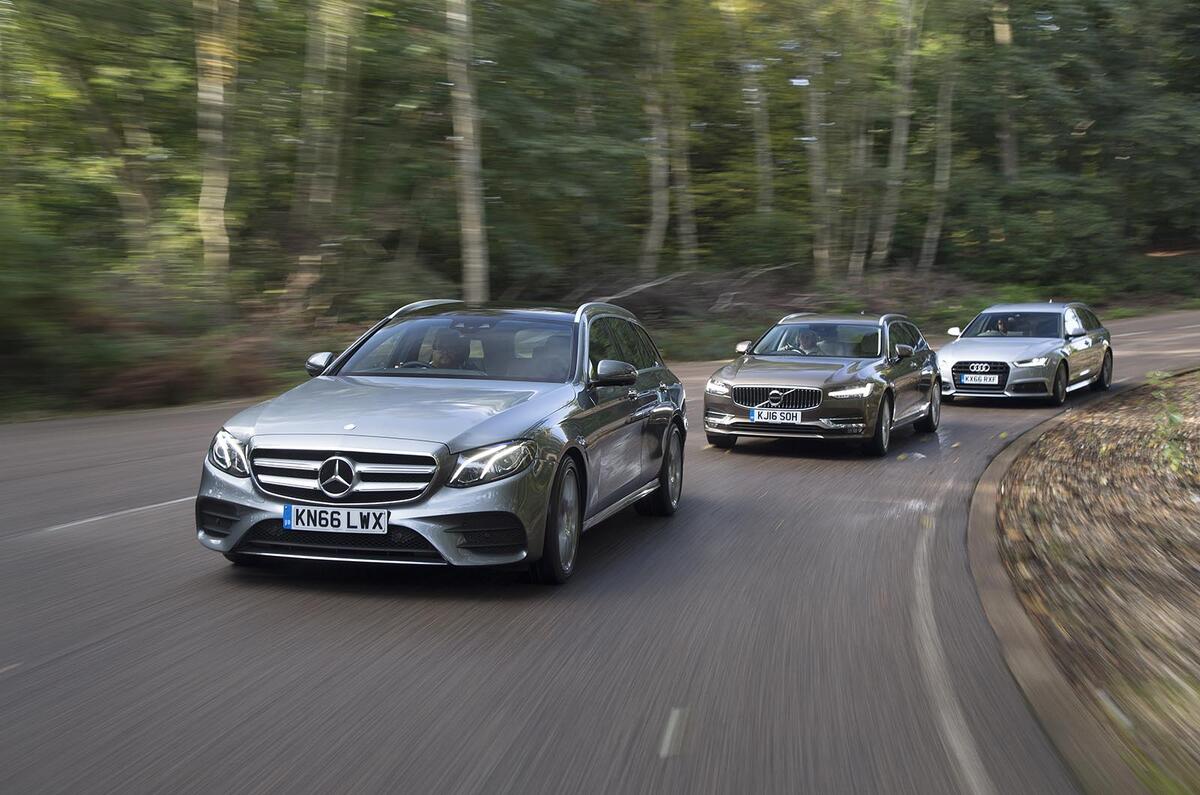 Mercedes-Benz E-Class Estate vs Volvo V90 vs Audi A6 Avant - group test