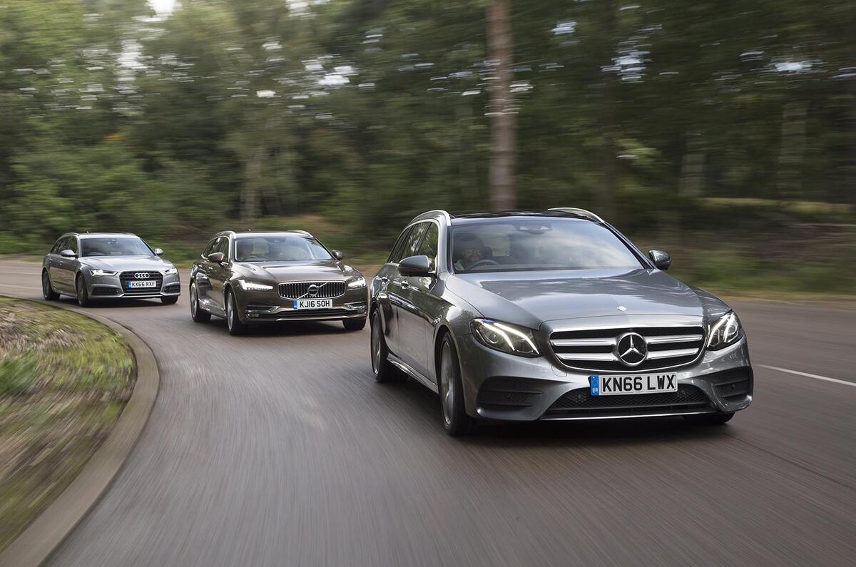 Mercedes-Benz E-Class Estate vs Volvo V90 vs Audi A6 Avant - group test