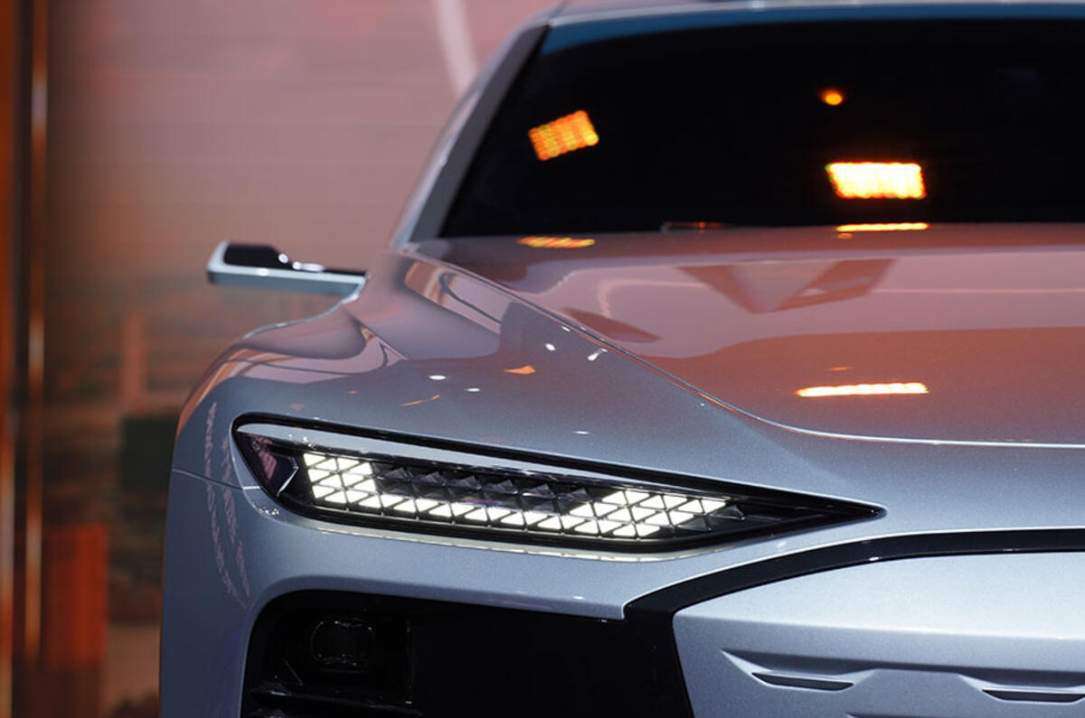 The Audi A6 Concept's Digital Matrix LED headlights are Audi's slimmest to date... The Audi A6 Concept's Digital Matrix LED headlights are Audi's slimmest to date...