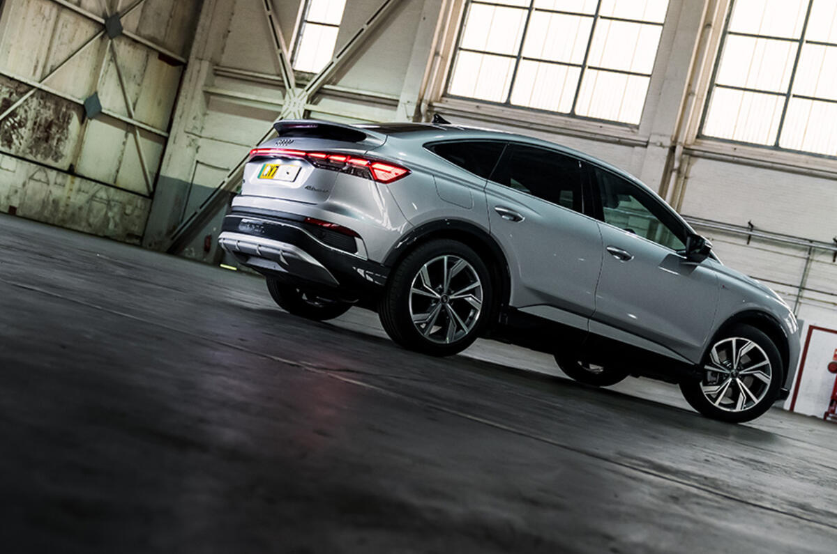 With up to 323 miles of range (WLTP), the Audi Q4 Sportback e-tron is ideal for big trips and busy lives With up to 323 miles of range (WLTP), the Audi Q4 Sportback e-tron is ideal for big trips and busy lives