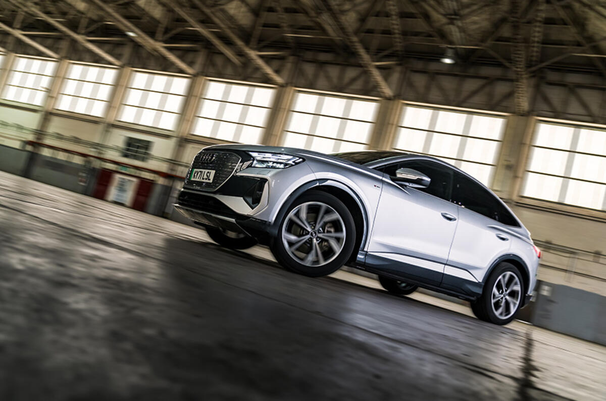 Thanks to ultra-rapid 125kW charging, the Audi Q4 Sportback e-tron also delivers big boosts of range quickly Thanks to ultra-rapid 125kW charging, the Audi Q4 Sportback e-tron also delivers big boosts of range quickly