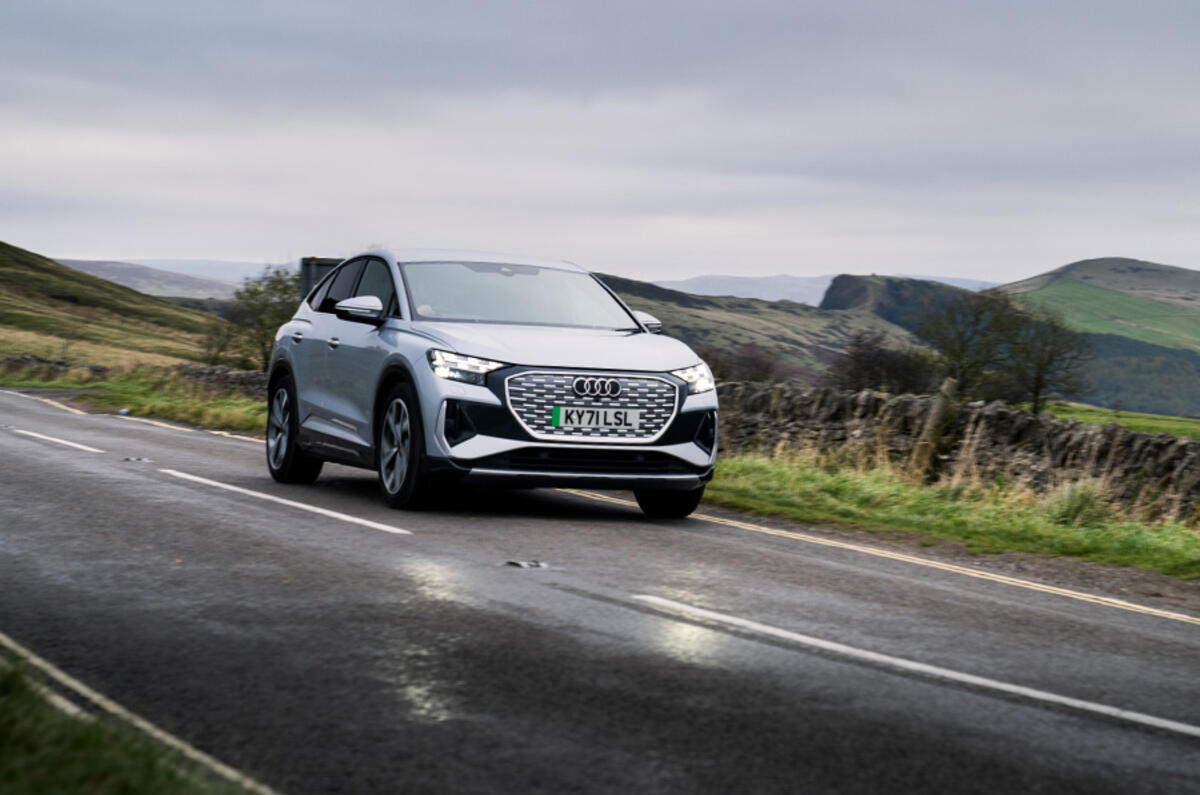 Advanced regenerative braking captures unused energy to extend the Audi Q4 Sportback e-tron's range  Advanced regenerative braking captures unused energy to extend the Audi Q4 Sportback e-tron's range