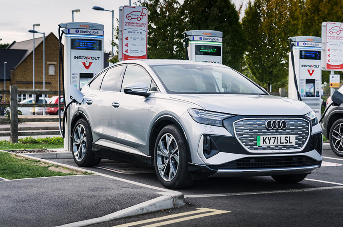The Audi Q4 Sportback e-tron can charge from 5% to 80% in approximately 38 minutes (perfect for lunch) The Audi Q4 Sportback e-tron can charge from 5% to 80% in approximately 38 minutes (perfect for lunch)