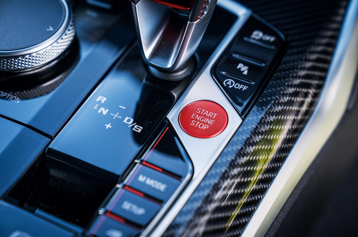 That red start button is an inviting introduction to the BMW M3 and M4