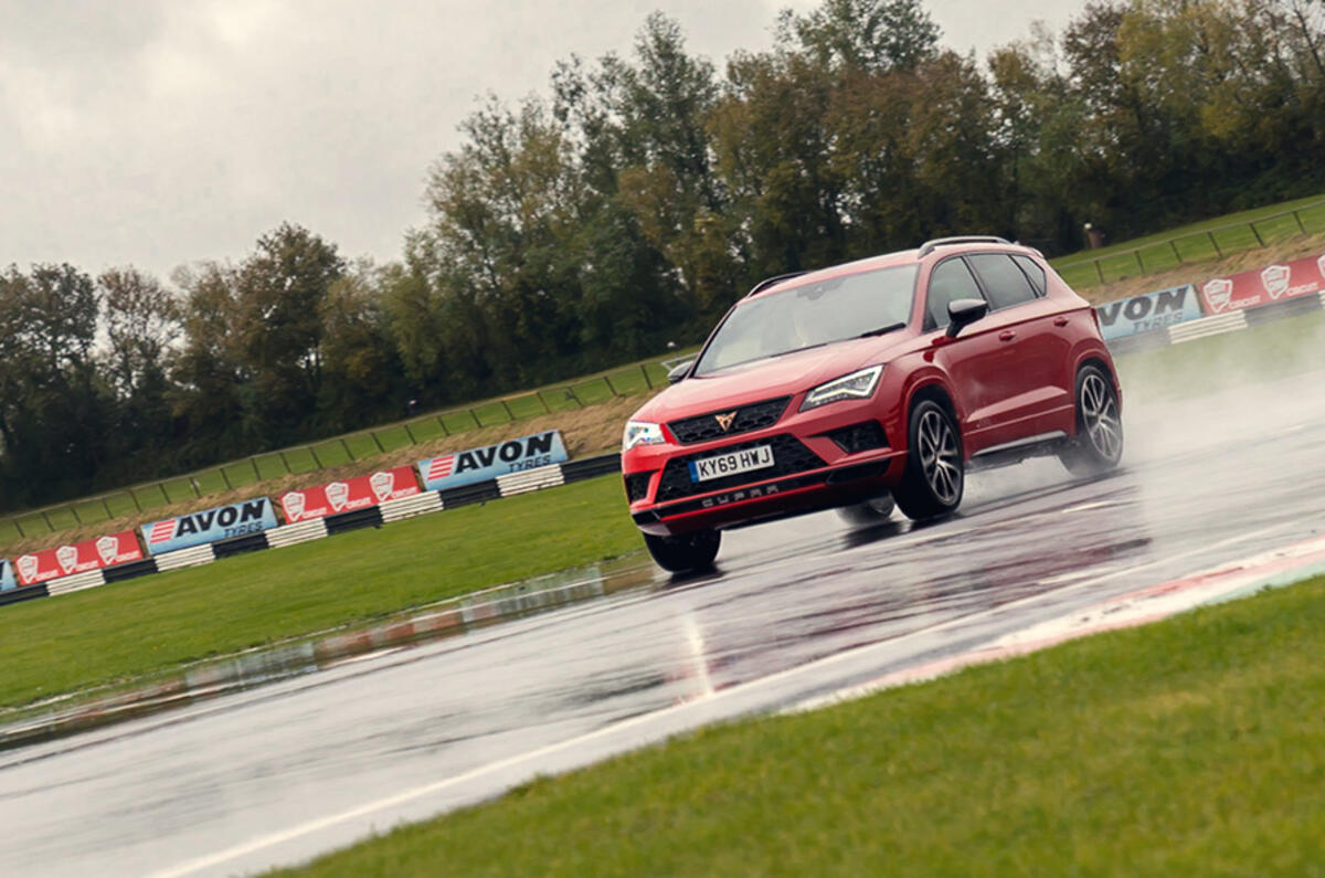 The CUPRA Ateca's 4Drive all-wheel-drive delivered confident grip – even when the going was wet The CUPRA Ateca's 4Drive all-wheel-drive delivered confident grip – even when the going was wet