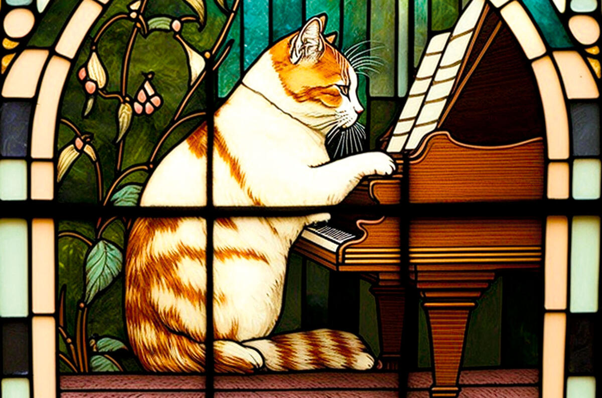 AI cat playing piano AI cat playing piano