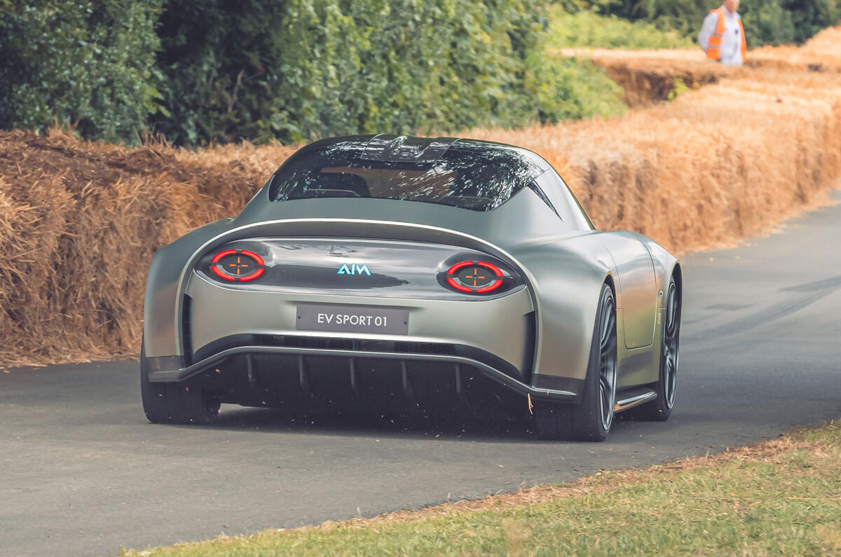 AIM EV Sport 01 EV rear quarter tracking