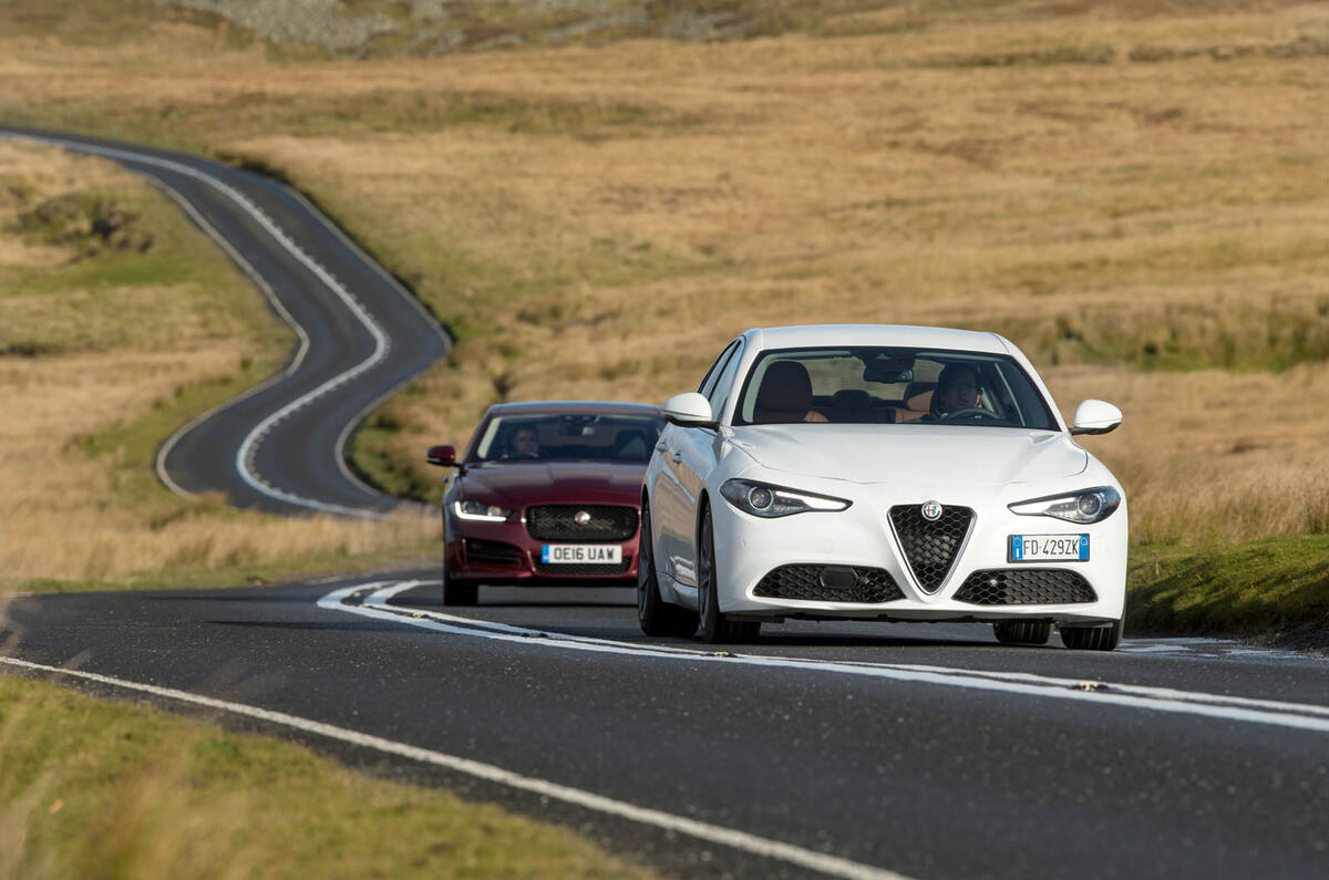 BMW 3 Series vs Alfa Romeo Giulia vs Jaguar XE: group test
