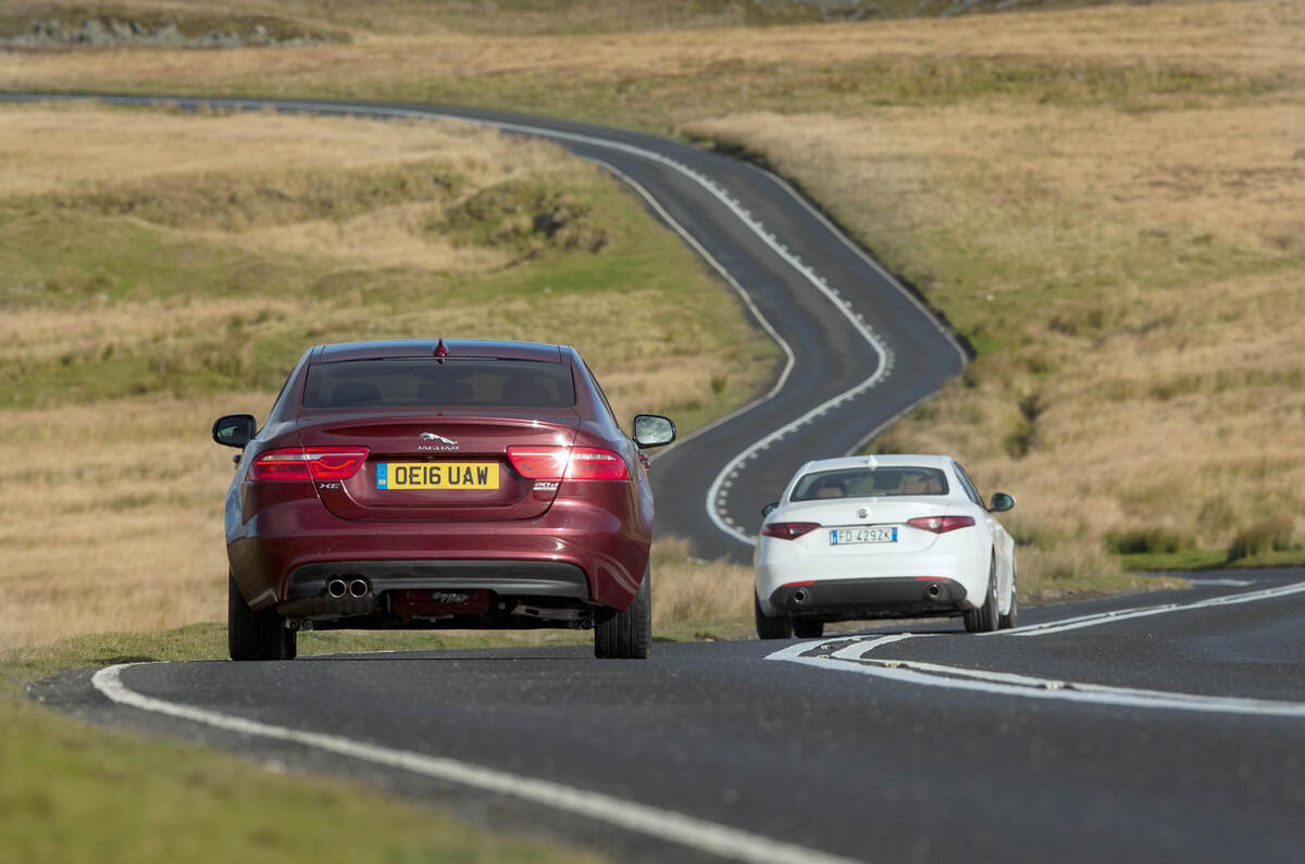 BMW 3 Series vs Alfa Romeo Giulia vs Jaguar XE: group test
