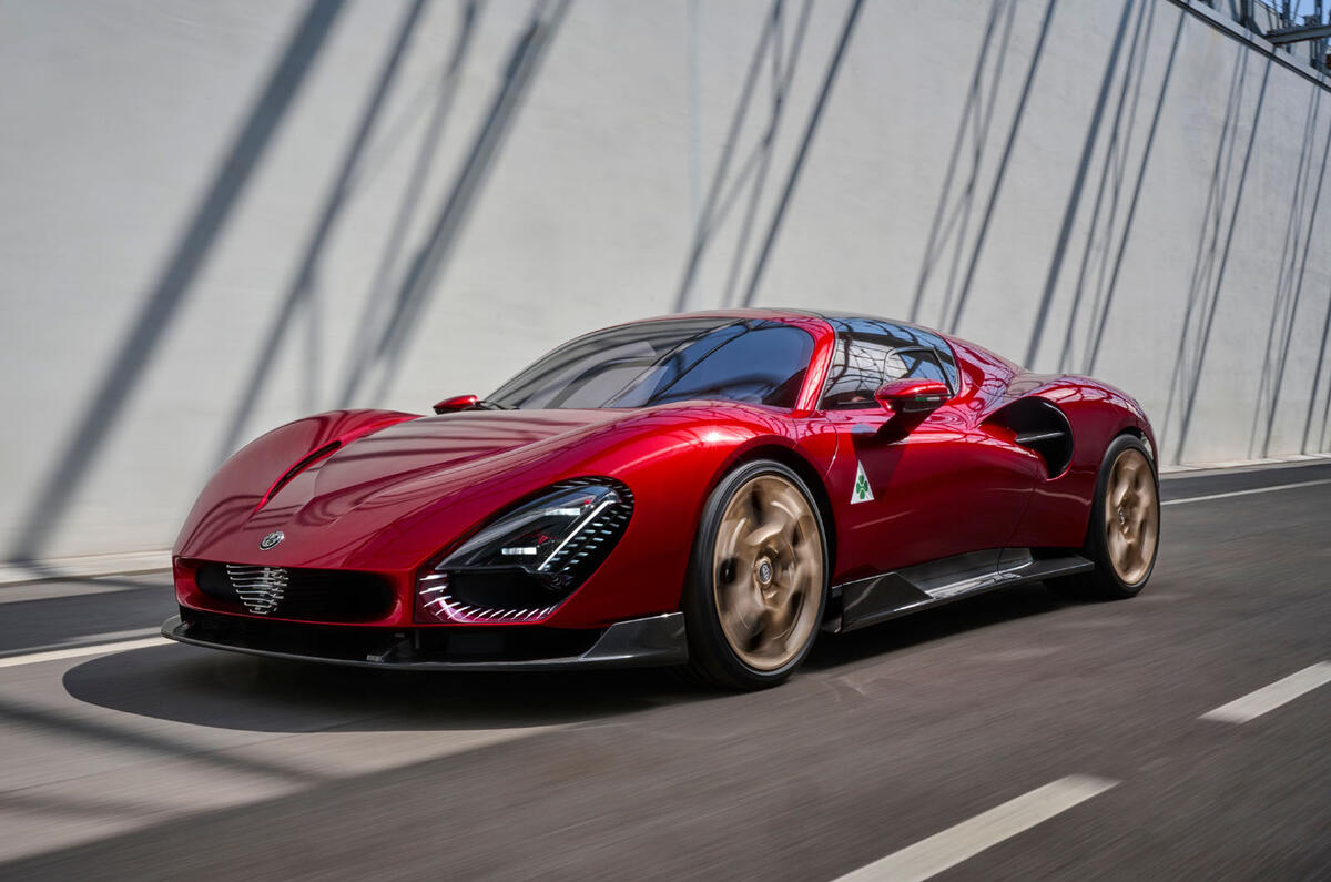 Alfa Romeo 33 Stradale front quarter tracking Alfa Romeo 33 Stradale front quarter tracking