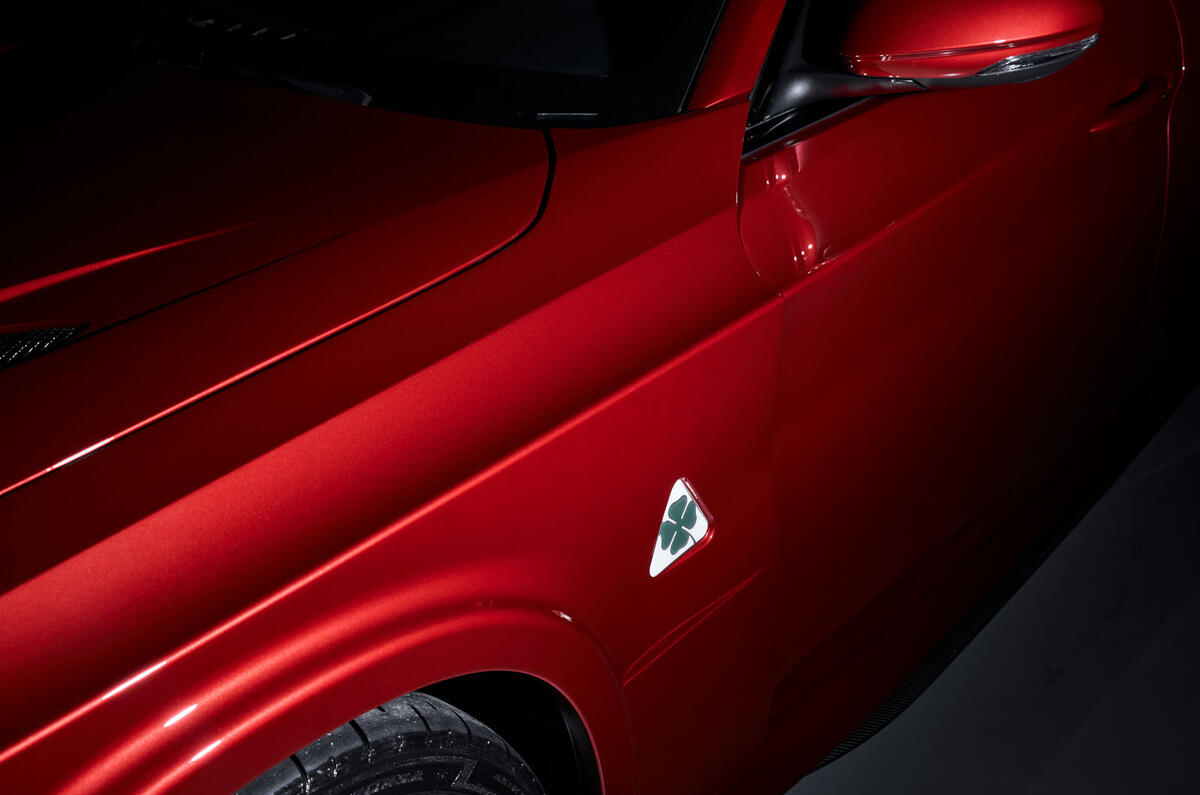 Alfa Romeo Giulia QV ErreErre Fuoriserie badge detail Alfa Romeo Giulia QV ErreErre Fuoriserie badge detail