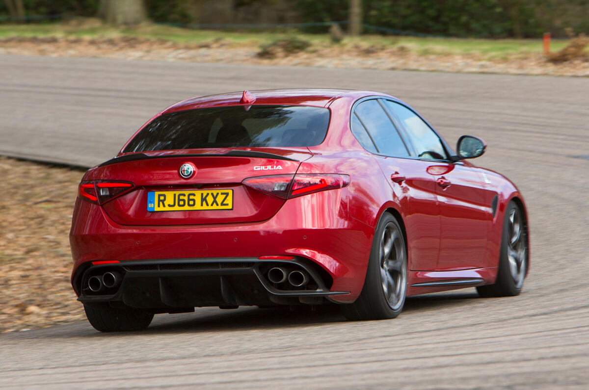 Alfa Romeo Giulia QV rear three quarter Alfa Romeo Giulia QV rear three quarter