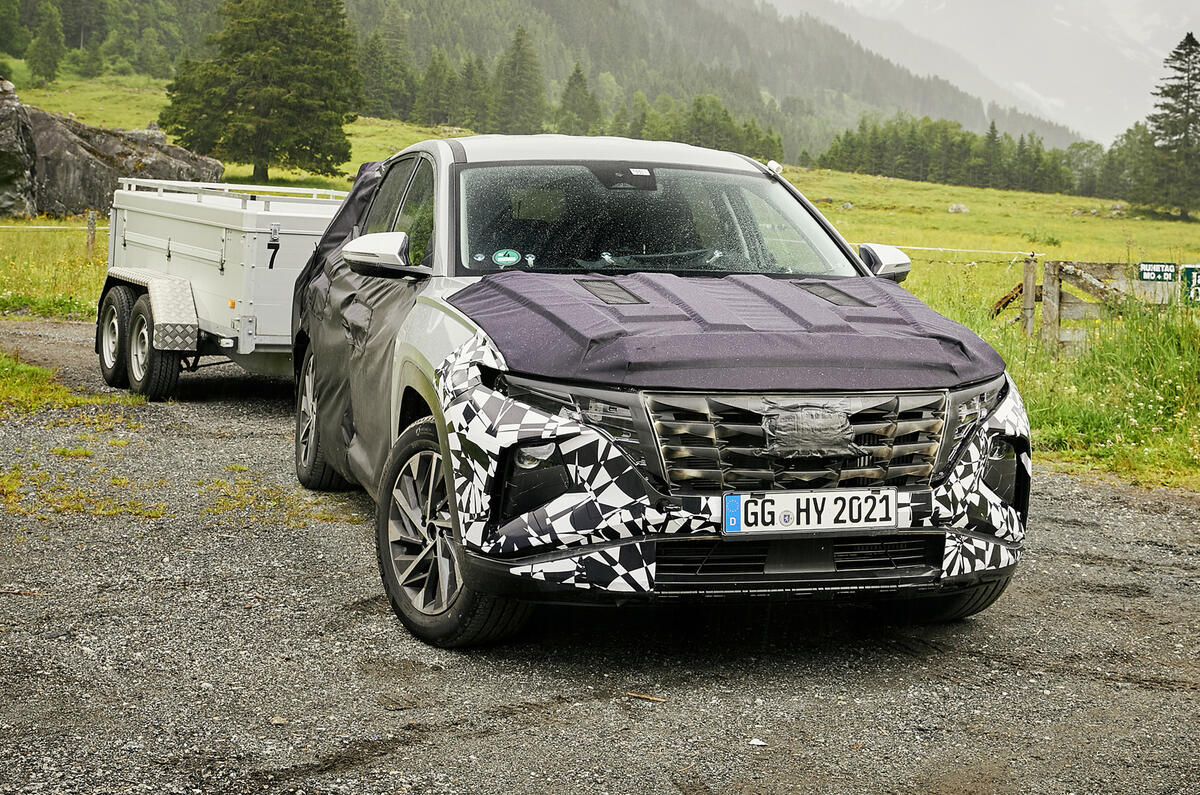 2021 Hyundai Tucson prototype with trailer