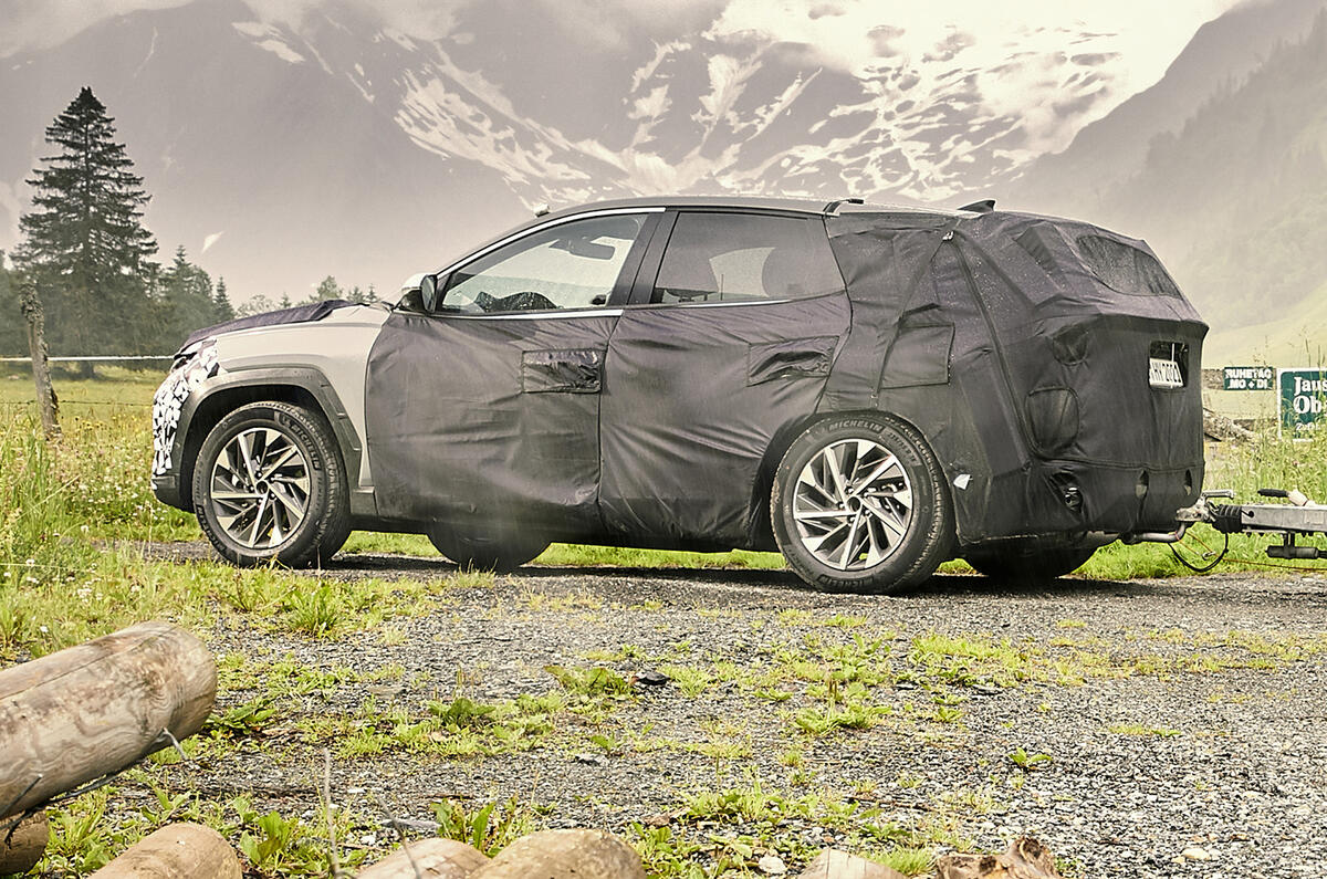 2021 Hyundai Tucson prototype with trailer