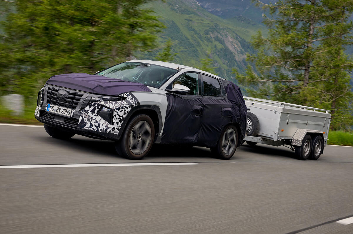 2021 Hyundai Tucson prototype with trailer