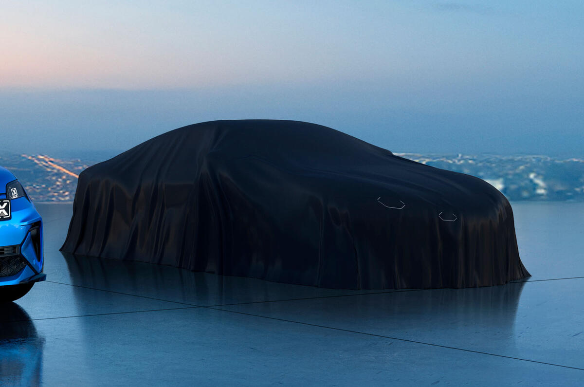 Alpine A110 electric 2026 teaser front quarter under wraps