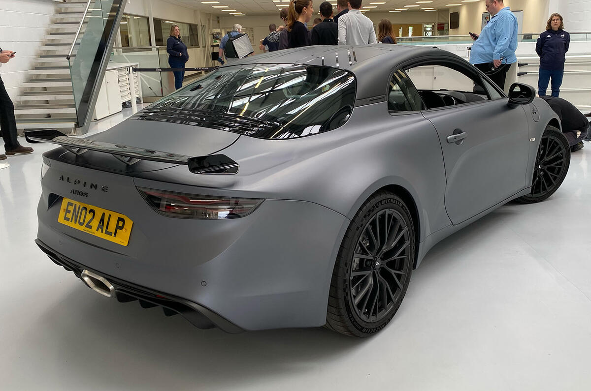 Alpine A110 S Enstone Edition launch rear three quarter