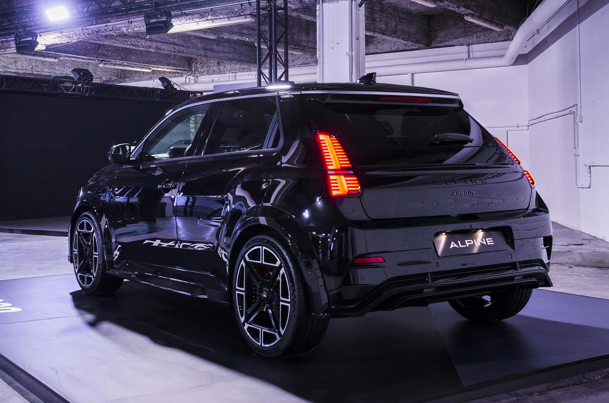 Alpine A290 black rear quarter Alpine A290 black rear quarter