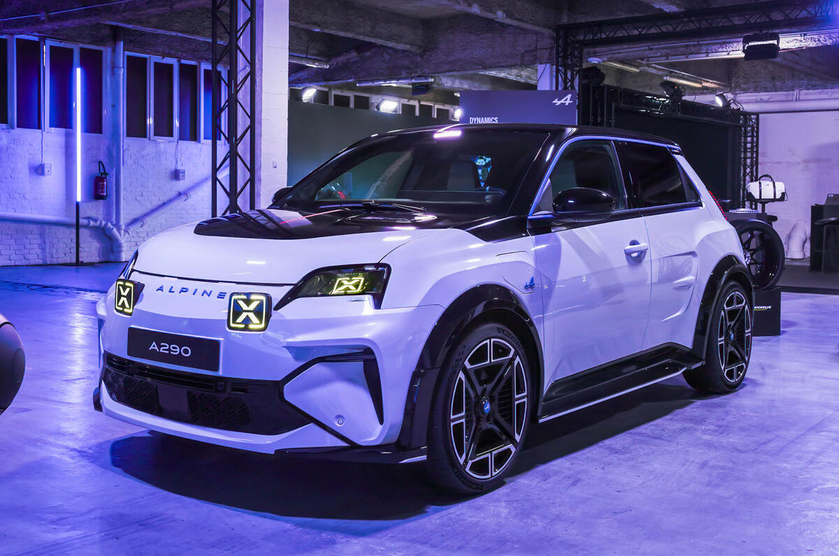 Alpine A290 white front quarter Alpine A290 white front quarter