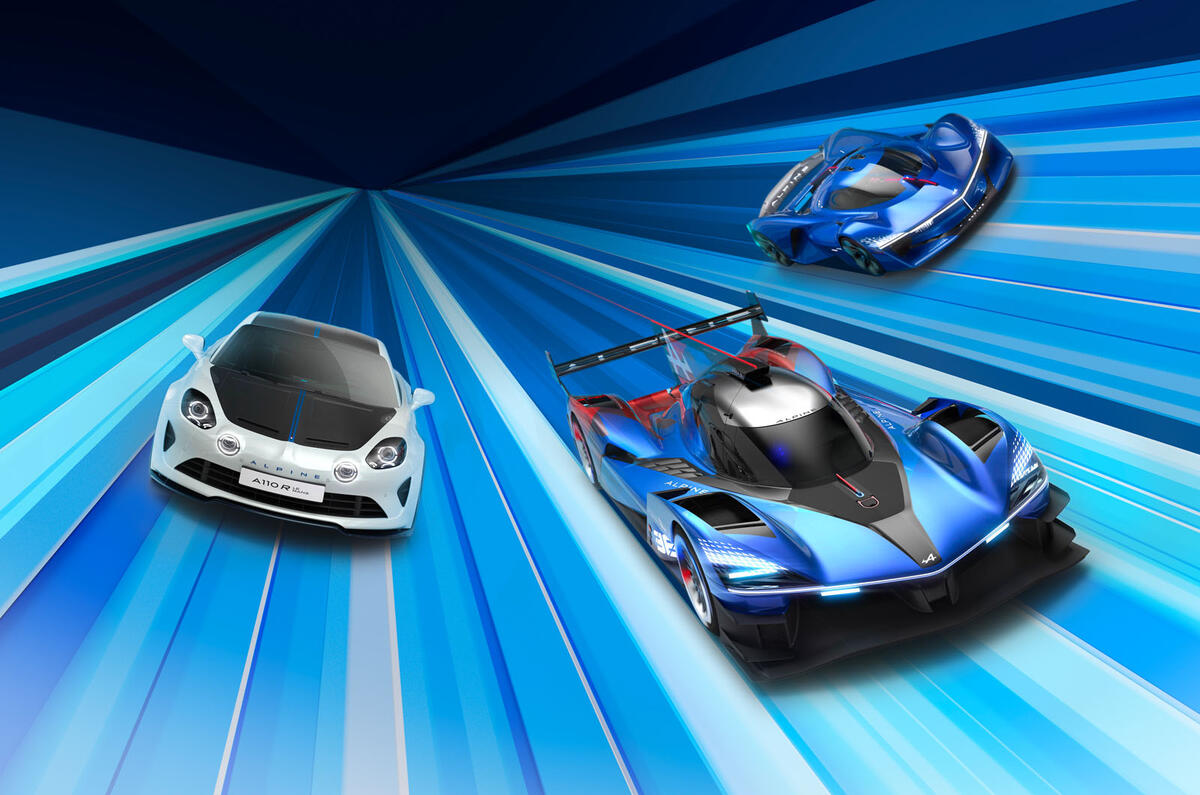 Alpine A424 Beta 2024 front quarter tracking A110 Alpenglow Alpine A424 Beta 2024 front quarter tracking A110 Alpenglow