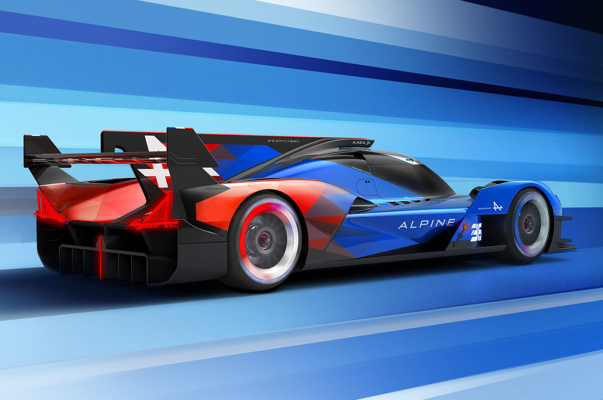Alpine A424 Beta 2024 rear quarter tracking Alpine A424 Beta 2024 rear quarter tracking