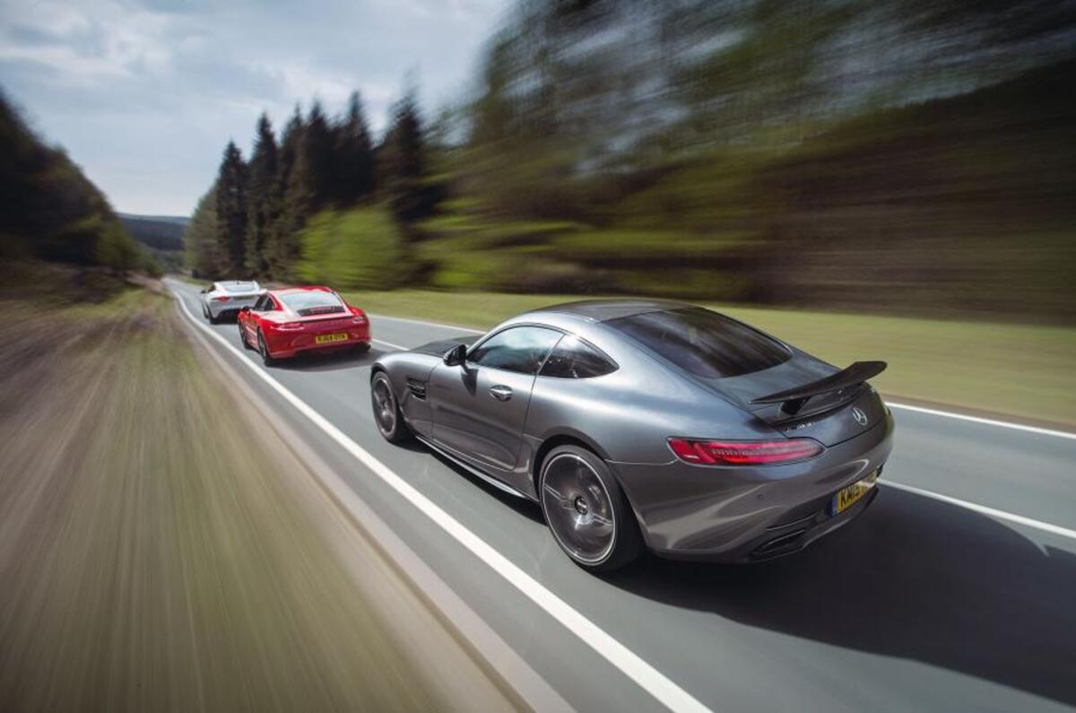 Mercedes-AMG GT S versus Porsche 911 GTS & Jaguar F-Type R Coupé
