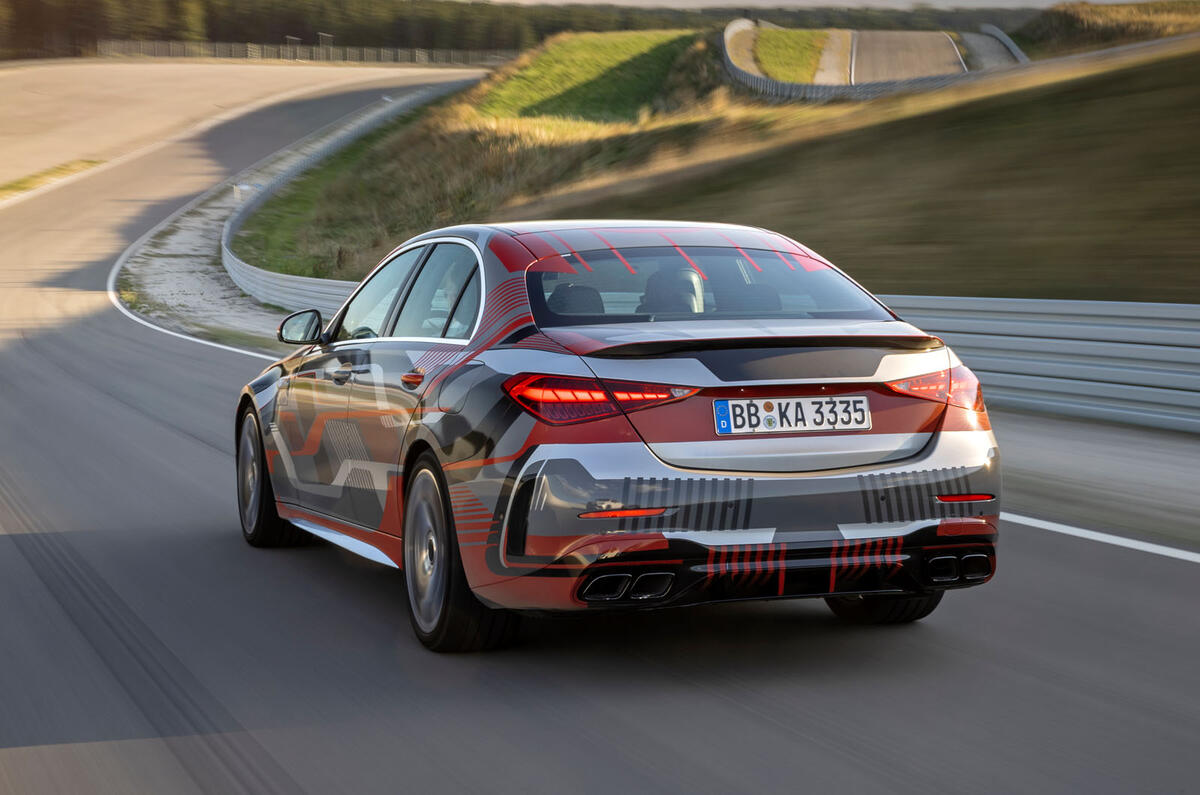 AMG C63 E proto rear driving AMG C63 E proto rear driving