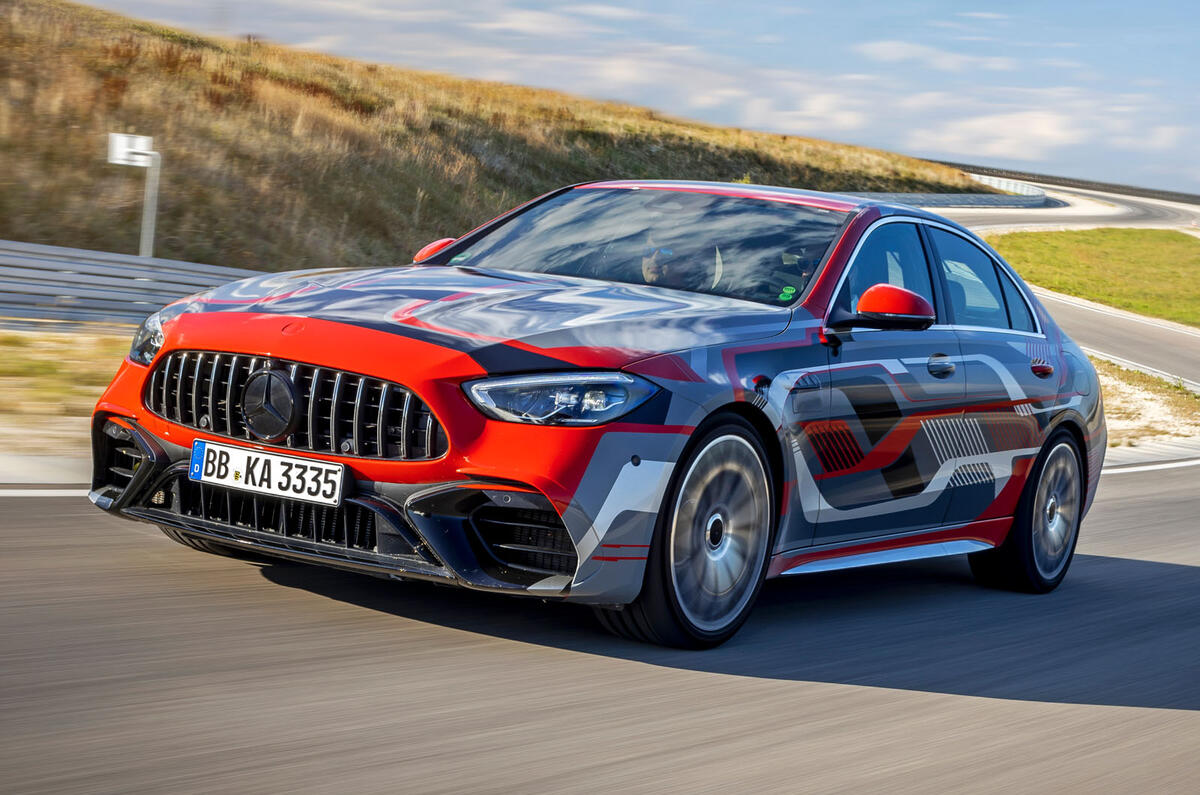 AMG C63 E proto side front driving AMG C63 E proto side front driving