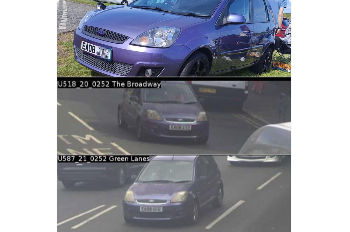 ANPR images of cloned Fiesta bottom middle vs Calderwood Fiesta top ANPR images of cloned Fiesta bottom middle vs Calderwood Fiesta top