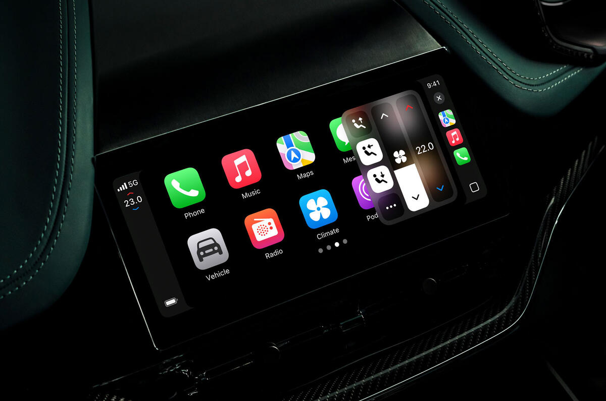 Aston Martin Apple Carplay home screen