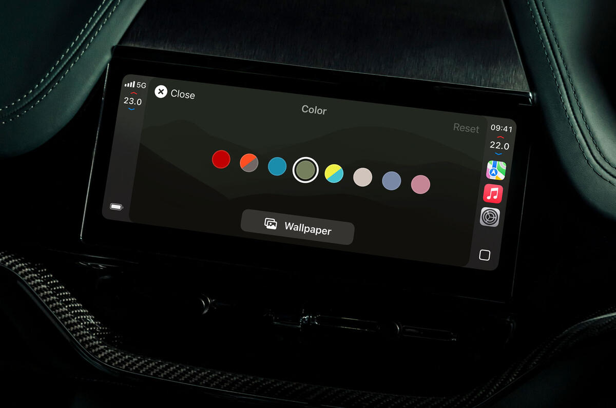 Aston Martin Apple Carplay wallpaper customisation Aston Martin Apple Carplay wallpaper customisation