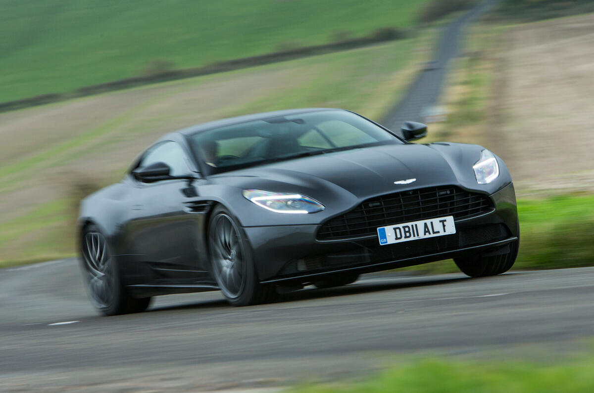 Aston Martin DB11 front quarter tracking
