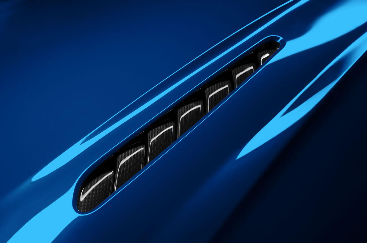Aston Martin DB12 S bonnet vent detail Aston Martin DB12 S bonnet vent detail