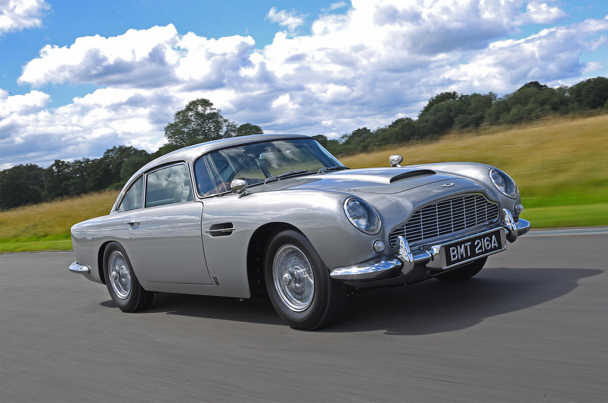 Aston Martin DB5 front quarter tracking Aston Martin DB5 front quarter tracking