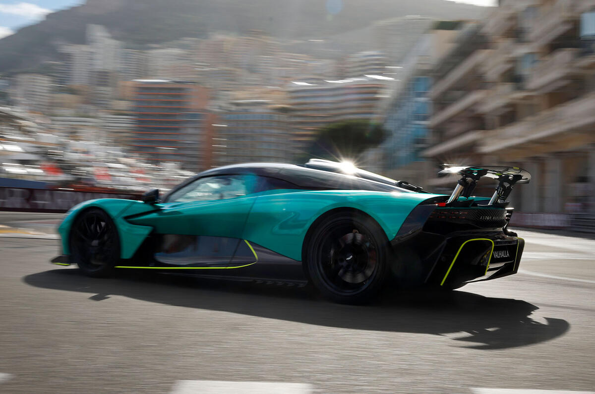Aston Martin Valhalla Monaco rear quarter cornering Aston Martin Valhalla Monaco rear quarter cornering