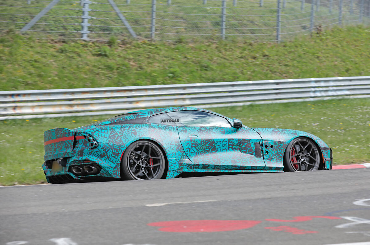 Aston Martin Vanquish prototype at the Nurburgring rear quarter Aston Martin Vanquish prototype at the Nurburgring rear quarter