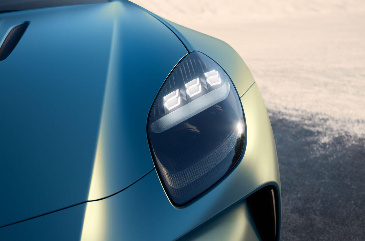 Aston Martin Vantage Roadster 2025 headlight detail Aston Martin Vantage Roadster 2025 headlight detail